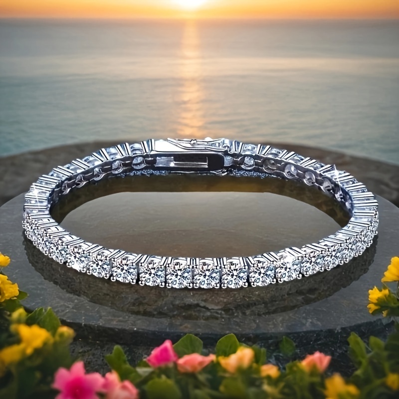 TEMU 925 Sterling Silver Moissanite For Women And Men, Stylish And Attractive, Use, A Great Gift For To Your Emotions, Suitable For Any Occasion - Parties, Valentine's Day, Birthdays