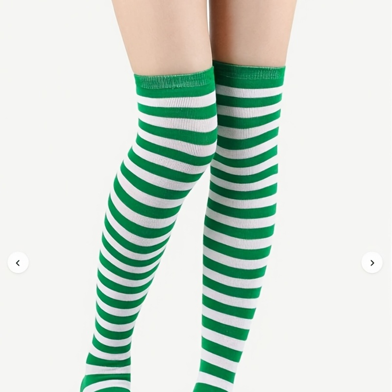 TEMU 1 Paire de Chaussettes Rayées Femme Longues, Idéales pour , Vacances et Activités Extérieures