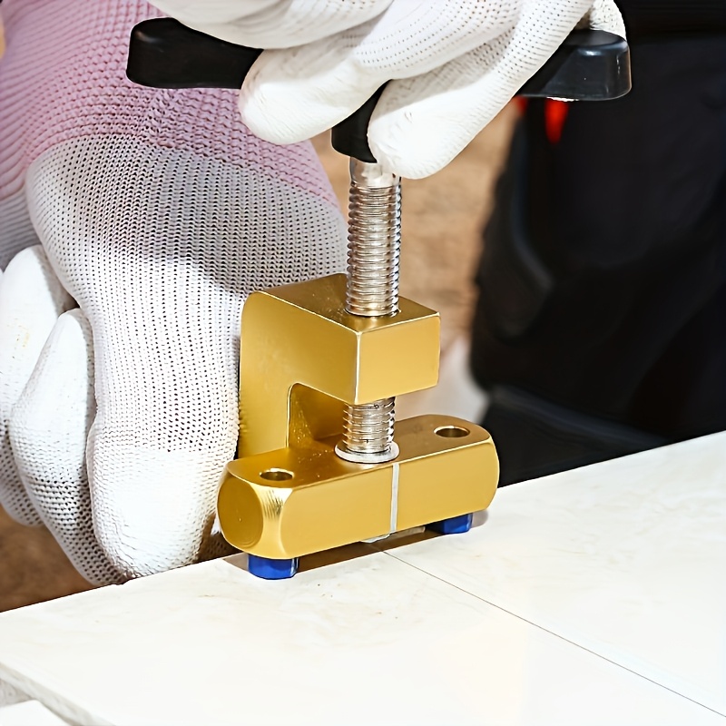 1pc diamond roller glass and tile cutter with nozzles handheld ceramic porcelain and construction glass cutting tool golden metal body with blue accents ideal for diy projects and details 6