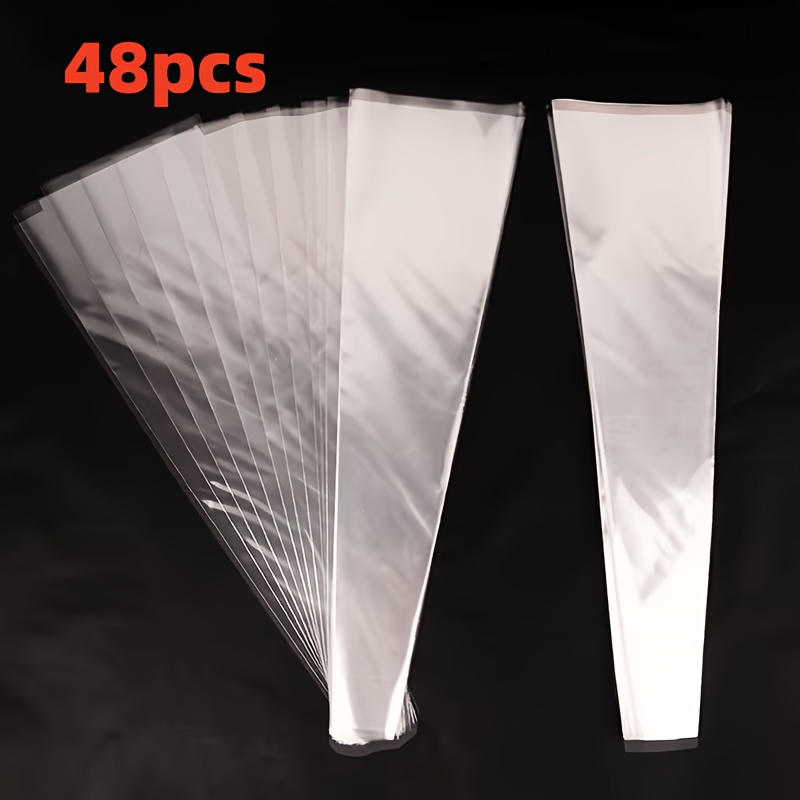 TEMU 48 stuks/pak Transparante Design Boeket Verpakking Zakken, Geschikt voor Bloemisten, , Winkelcentra, Valentijnsdag, Moederdag, Verjaardagen,
