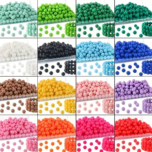 100 15mm round silicone beads suitable for diy jewellery making bracelets necklaces key rings and crafts bead accessories vibrant beads clear storage silicone beads