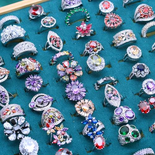 set of 10 assorted sizes elegant cubic zirconia rings for women a luxurious of styles ideal for weddings parties valentines day and mothers day
