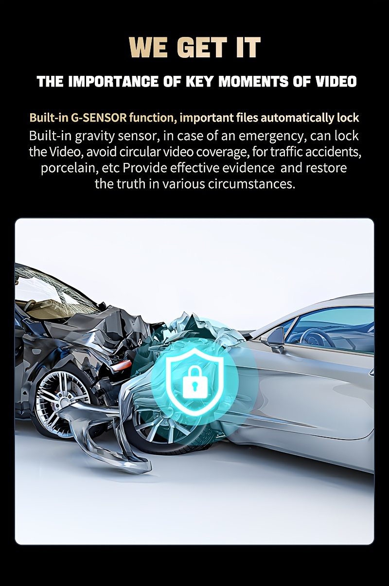 AXH 360 ° 4-channel 1080P High-definition Ultimate Safety Driving Recorder Set, Car Camera 1080P Front And 720P Front, Back, Left, Right Full Coverage, Four Screen Display, High-definition Night Vision, WDR, G Sensor, Loop Recording - Car