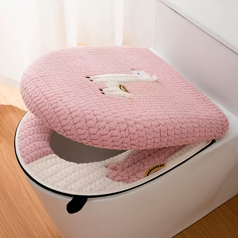 TEMU Set cuscini spessi per sedile del water, cuscino per sedile con per casa e inverno, caldo set copriwater