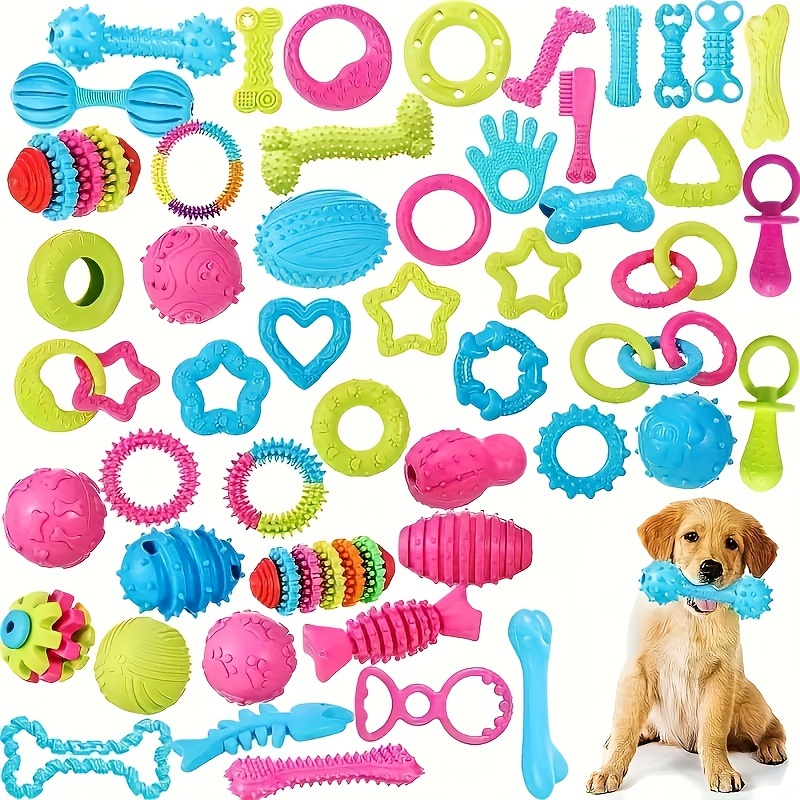 

10pcs Dog Chew Toy Set - Assorted Silicone Toys For All Breeds, Interactive Play & Dental Health, Dog Toys, Random Pack, Games