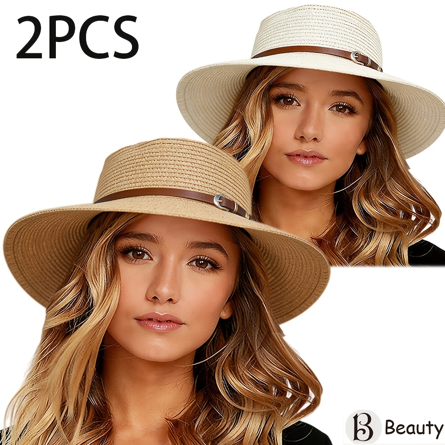2-pack Sun Hat, Sun Hat, Women's Hat, Straw Hat, Suitable For Outdoor Travel And Beach Travel Accessories