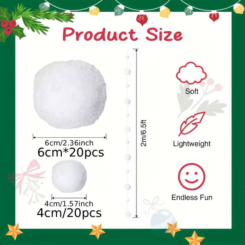 TEMU 40pcs Christmas Theme Decorative Artificial Large Size, Indoor And Outdoor Home Snowflake Decorations Winter Hanging Ornaments, Christmas, New