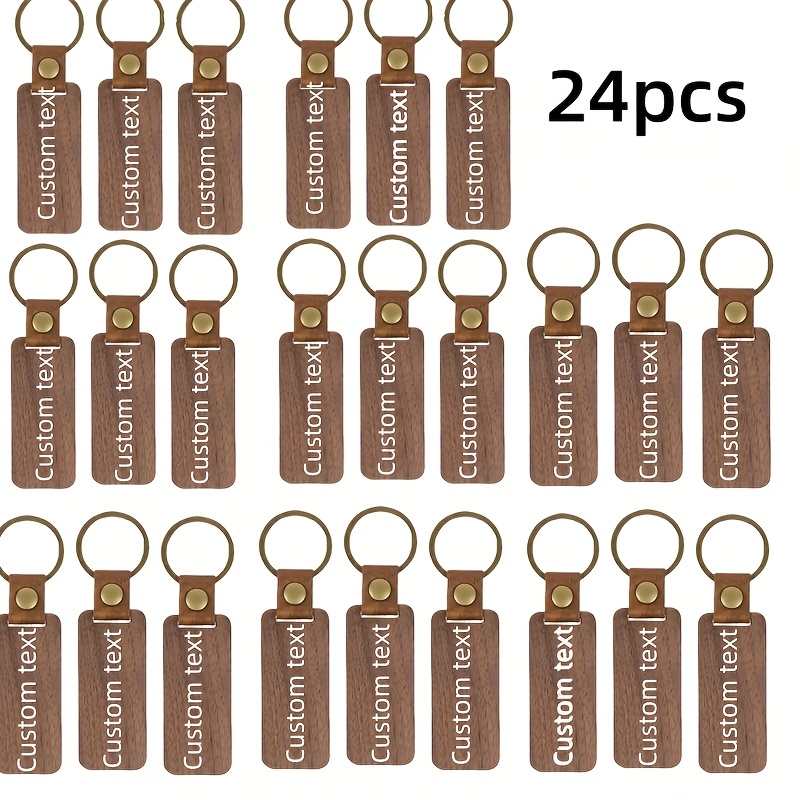 TEMU Customized 3/6/12/ 24/ 36pcs Wooden Key Ring Car Key Ring, Suitable For Couples, Stylish Key Ring Personalized Wedding Gift, Men's Wooden Key