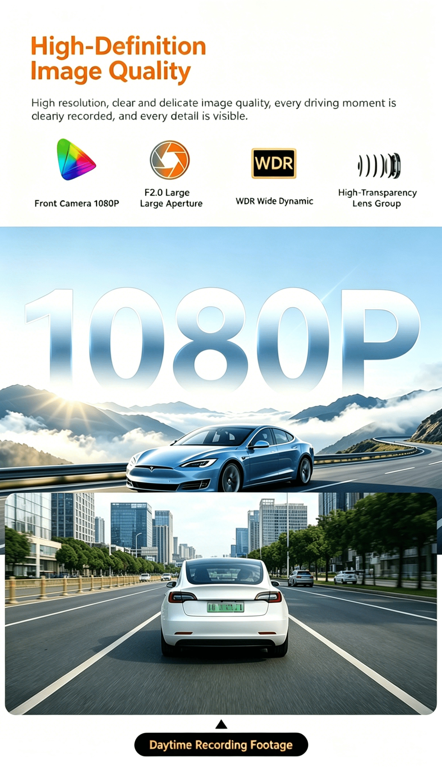 ETYMOOFOX 4-Channel Dash Cam for Cars with 3” IPS Screen, 1080P Front & 720P Rear/Driver/Side Cameras, Night Vision, Loop Recording, Parking Monitor System, Hardwire Kit Required Suitable for Vehicle Surveillance, Dashcam Accessories