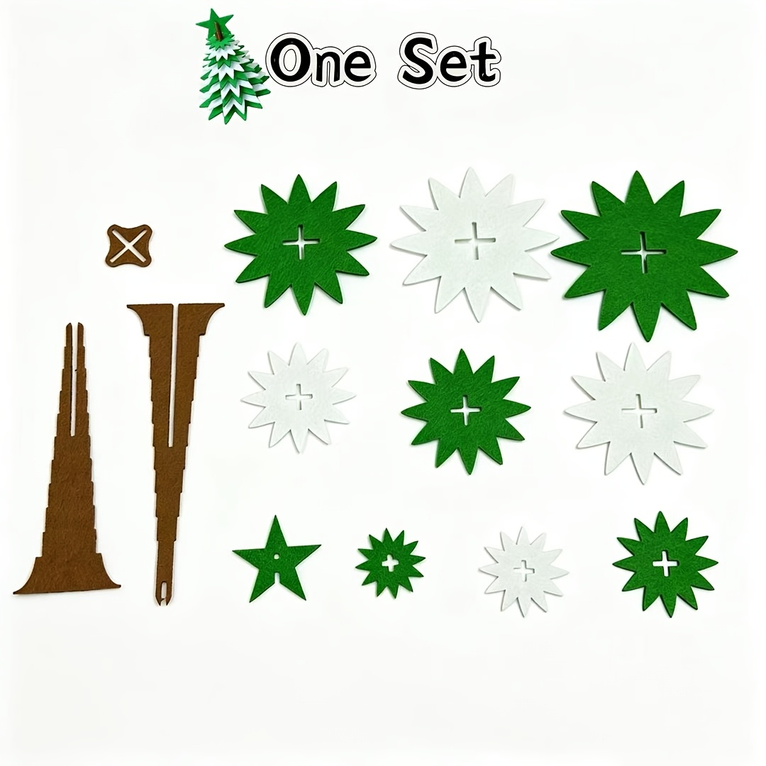 TEMU 1 Set Diy Felt Christmas Tree Kit, Handmade Assemble Tabletop Christmas Tree Decorations, Diy Craft Xmas Ornament For Home Table Shelf Holiday