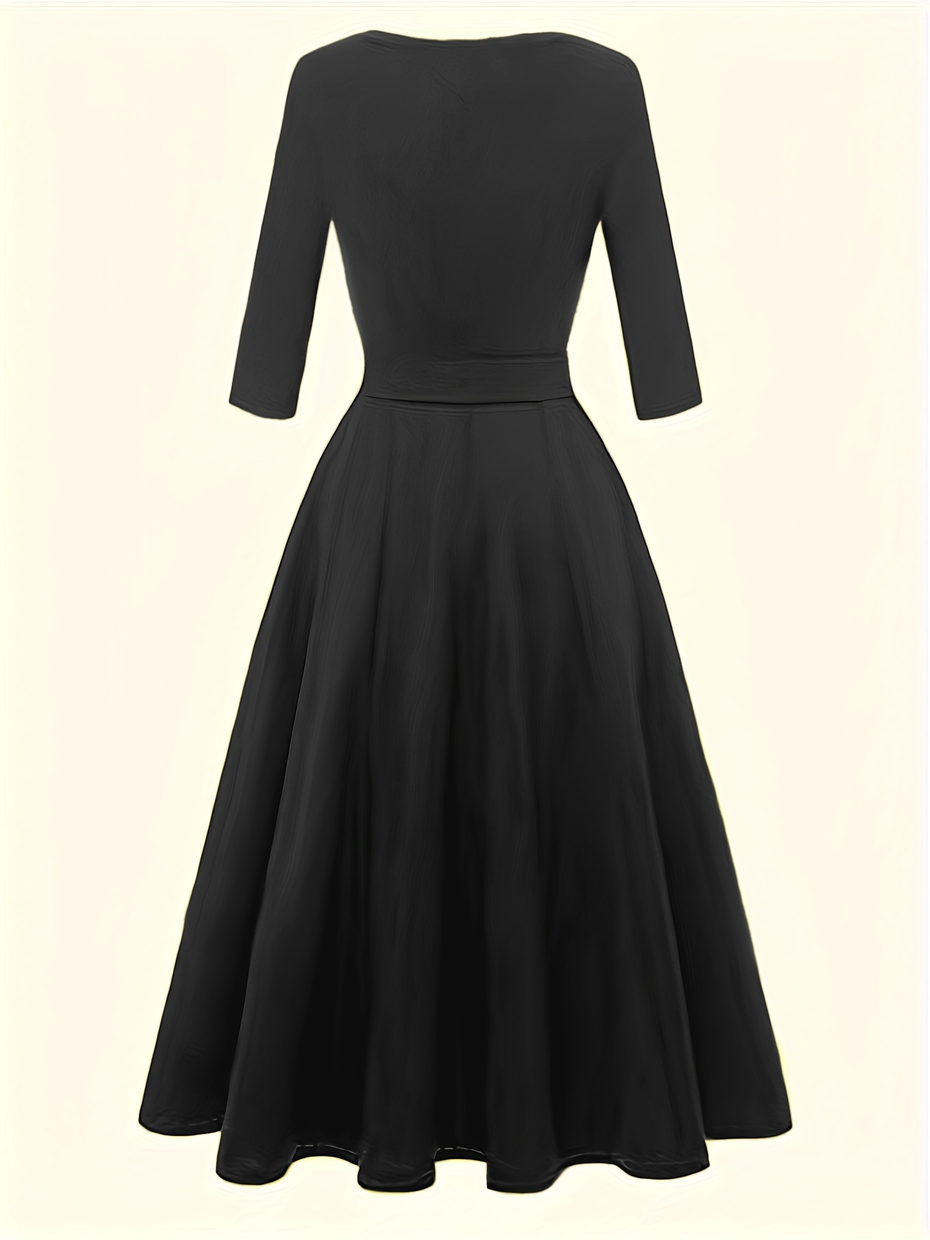 שמלת אביב וקיץ ארוך לנשים בצבע חלק עם שרוכים