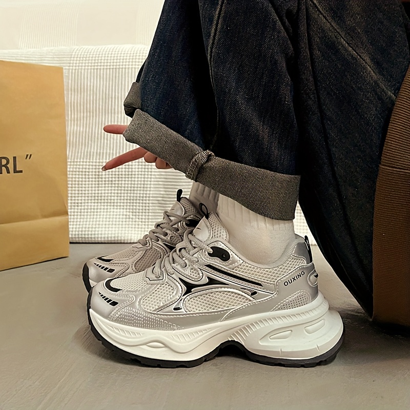 Women'S Casual Athletic Sneakers - Low-Top Lace-* Thick Sole for Height  Increase, Breathable Fabric Upper & Durable TPU Outsole * * Shoes *  Sneakers | Modern Casual Shoes | TPU *