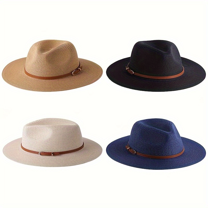 Recoverable After Crimping Panama Hat Fedora Wide Brim Straw For Men Summer Beach  Sun Hat Upf Straw Hat For Women Ideal Choice For Gifts, Shop The Latest  Trends