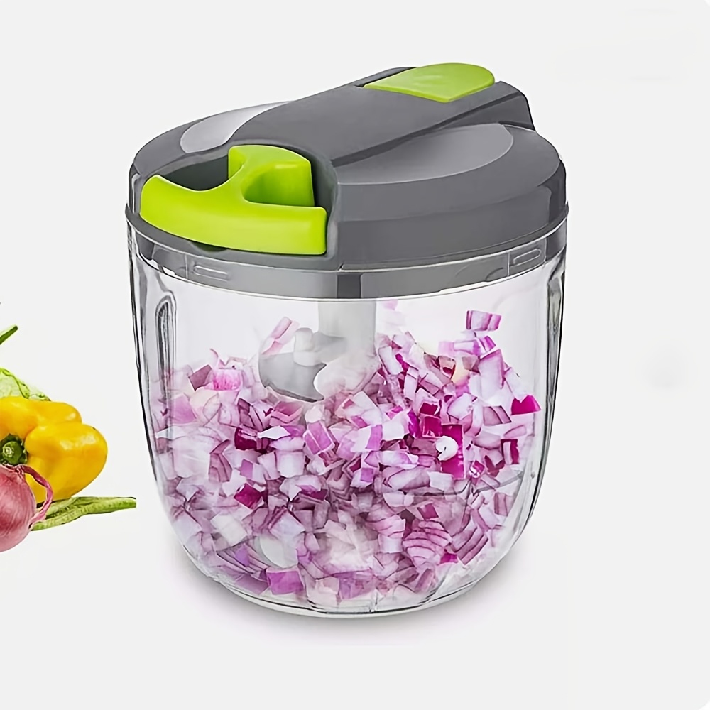 vegetable chopper professional onion chopper multifunctional food chopper kitchen onion chopper with 3 5 blades salad potato carrot garlic container kitchen gadget set Product details 0