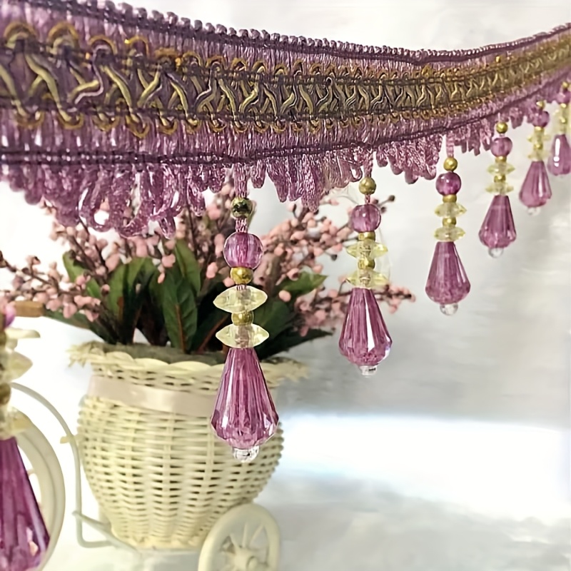 TEMU 59.05in Home Decoration Fabric Tassel Hanging Tassel Window Decoration Hanging Tassel Bead Lace New Small Diamond Tassel Hanging Tassel