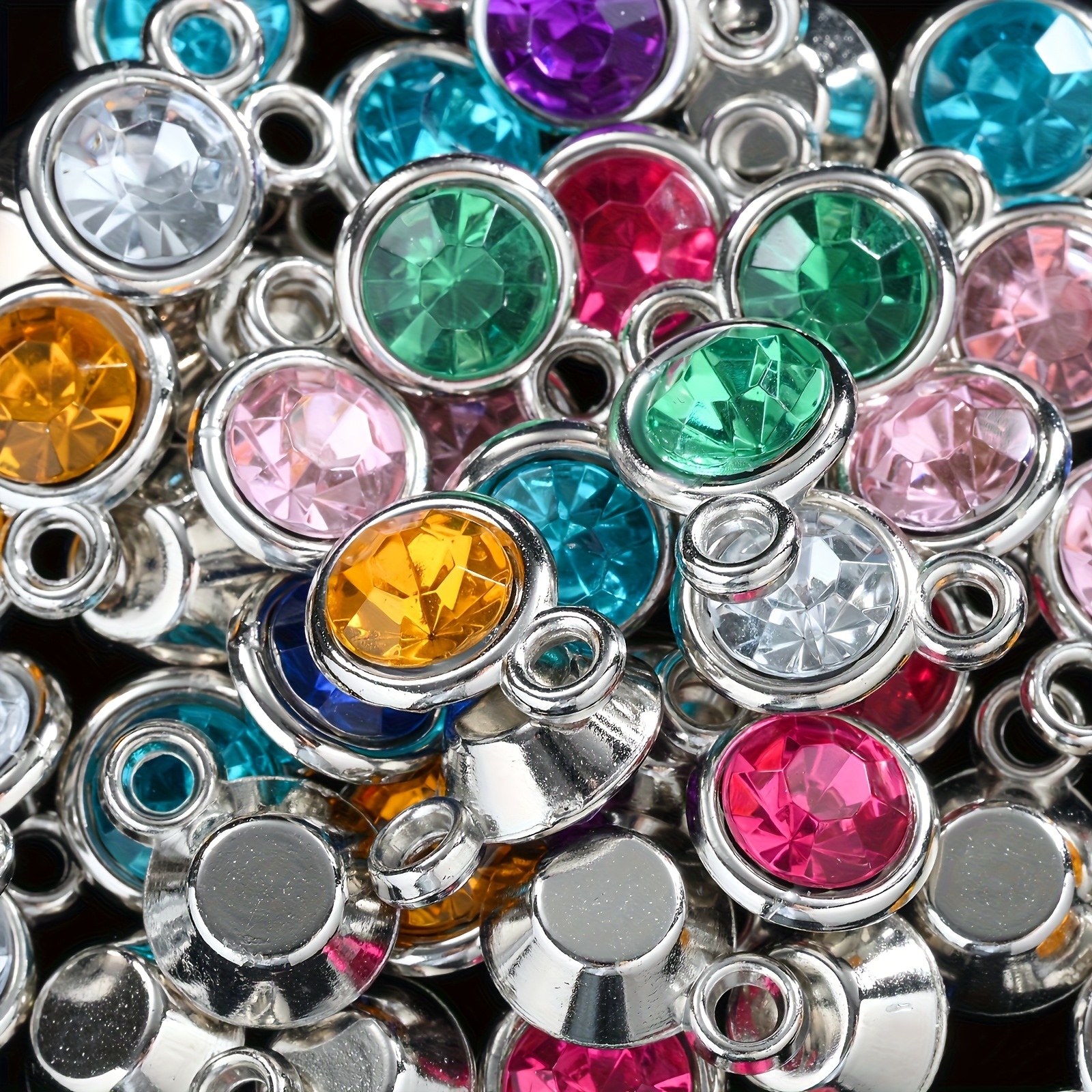 TEMU 30pcs Rhinestone Charms Golden Alloy Charms Pendant Colorful Small Pendants For Jewelry Making Diy Bracelet Necklace Earrings Supplies