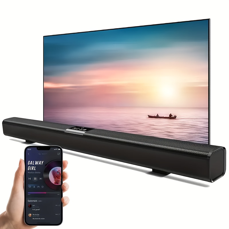 2025 Нов Модел, Саундбар, HIFI Качество на Звука, Домашен KTV, Стенен, Настолен, Висока Мощност. Саундбар, Безжичен Субуфер, Система за Съраунд Звук, Подходящ за Телевизори, Смартфони, Таблети, Компютри, Игрови Конзоли, Музикални Плейъри, DVD Плейъри