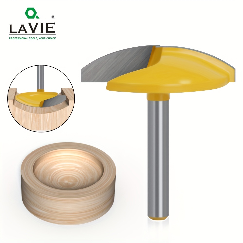 

Lavie 1pc Ultra-thin Flat Bottom Router Bit, 6.35mm Shank - Precision Woodworking Milling Cutter With Rounded