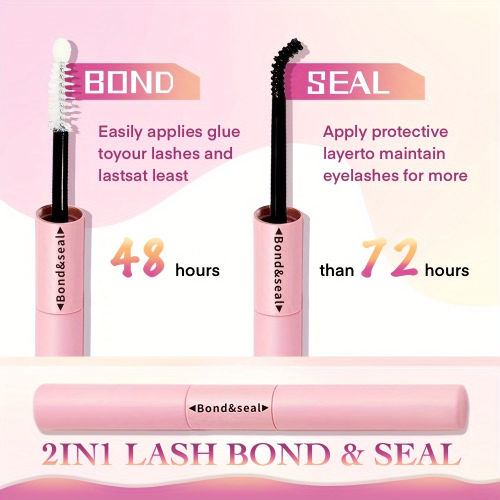 waterproof eyelash extension kit with brush and tweezers black quick drying 72 hours hold comfortable applicator tool details 2