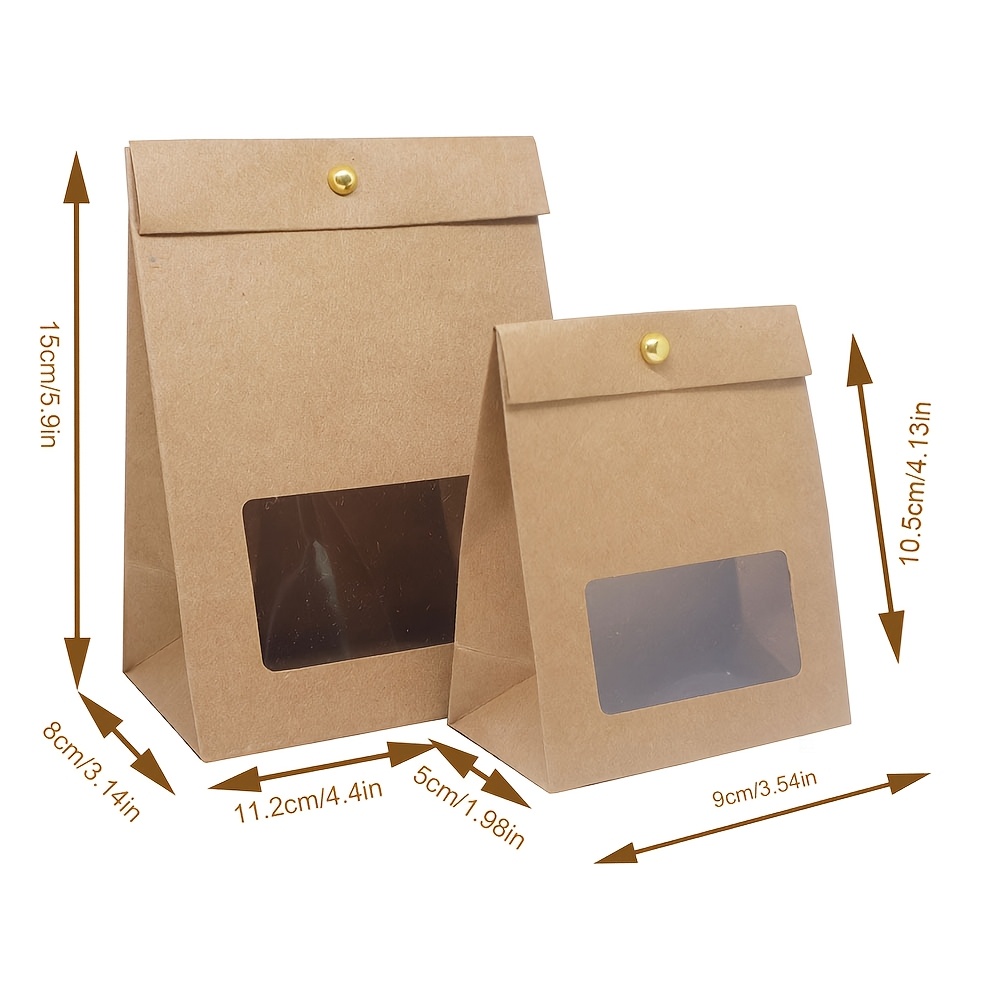 12pcs Paper Bags With Window Gift Bags Party Gift Packaging Creative Gift Box Can Change Card