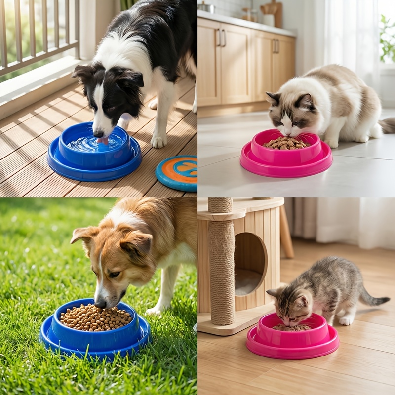 Anti-Ant Pet Bowl, Universal Plastic Food Dish for Cats And Dogs, with Anti-Splash And Ant-Proof Water Trough, Easy-Clean Non-Slip Feeding Bowl