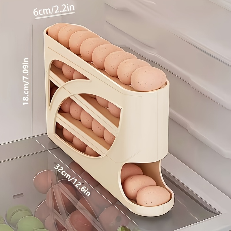 TEMU Egg Storage Box, Automatic Rolling Slanted Design, Egg-specific, Can Hold 30 Eggs