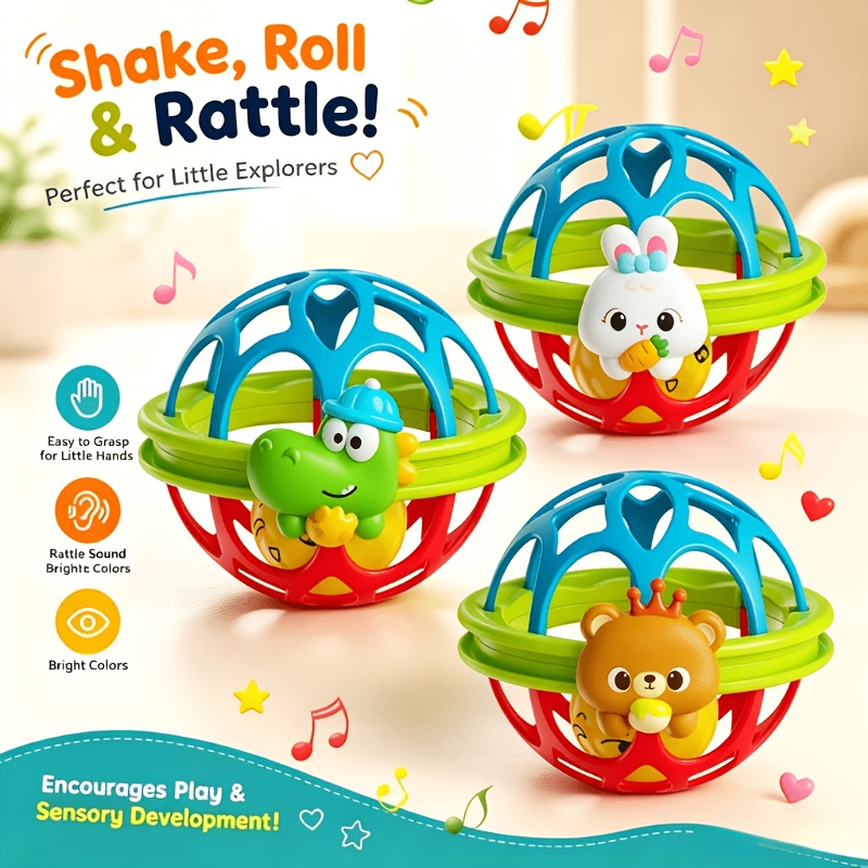Baby-Grade Vibrating Hand Bell Toy for Sensory Development