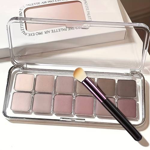 eyeshadow palette durable and non fading eyeshadow brush with matte and pearlescent effects in brown and a perfect gift for ladies