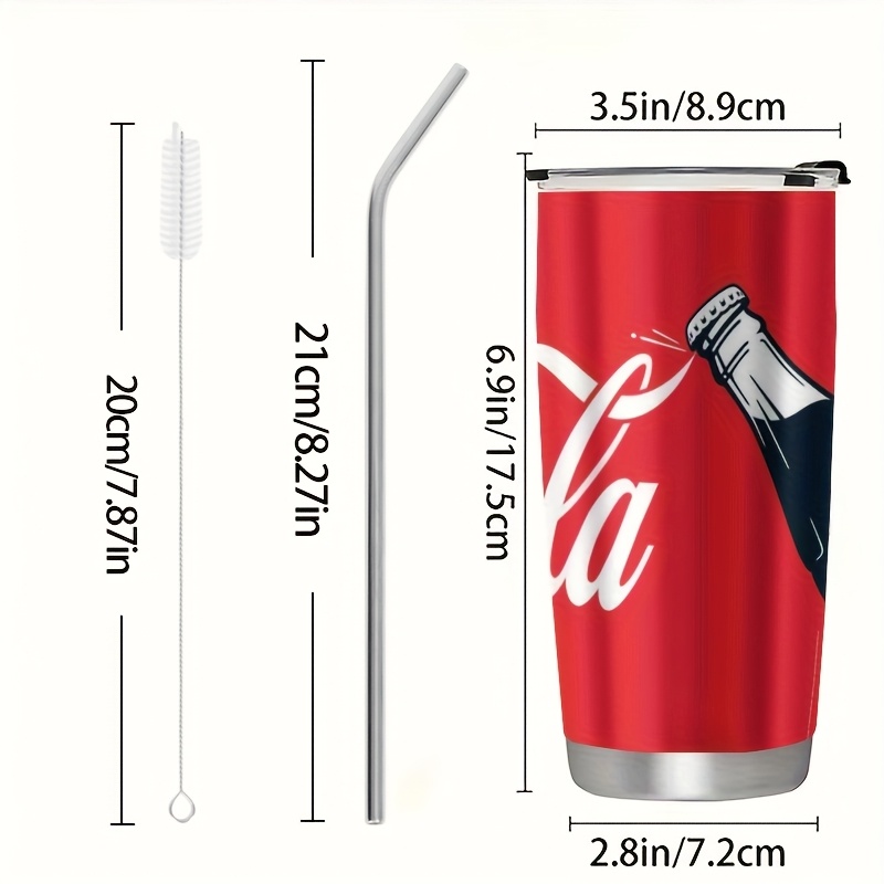 Image of 1pc 1pcs 20oz Insulated Stainless Steel Water Bottle With Lid - Suitable For Gym, Travel, Office & Picnics, Leakproof Sweatproof For Hot/cold Drinks, Wide Mouth Tumbler For Hot/cold