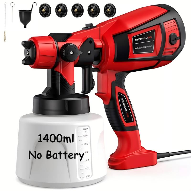 800ml HVLP Electric Paint Sprayer – 550W Handheld Airless Spray Gun For DIY Home & Auto