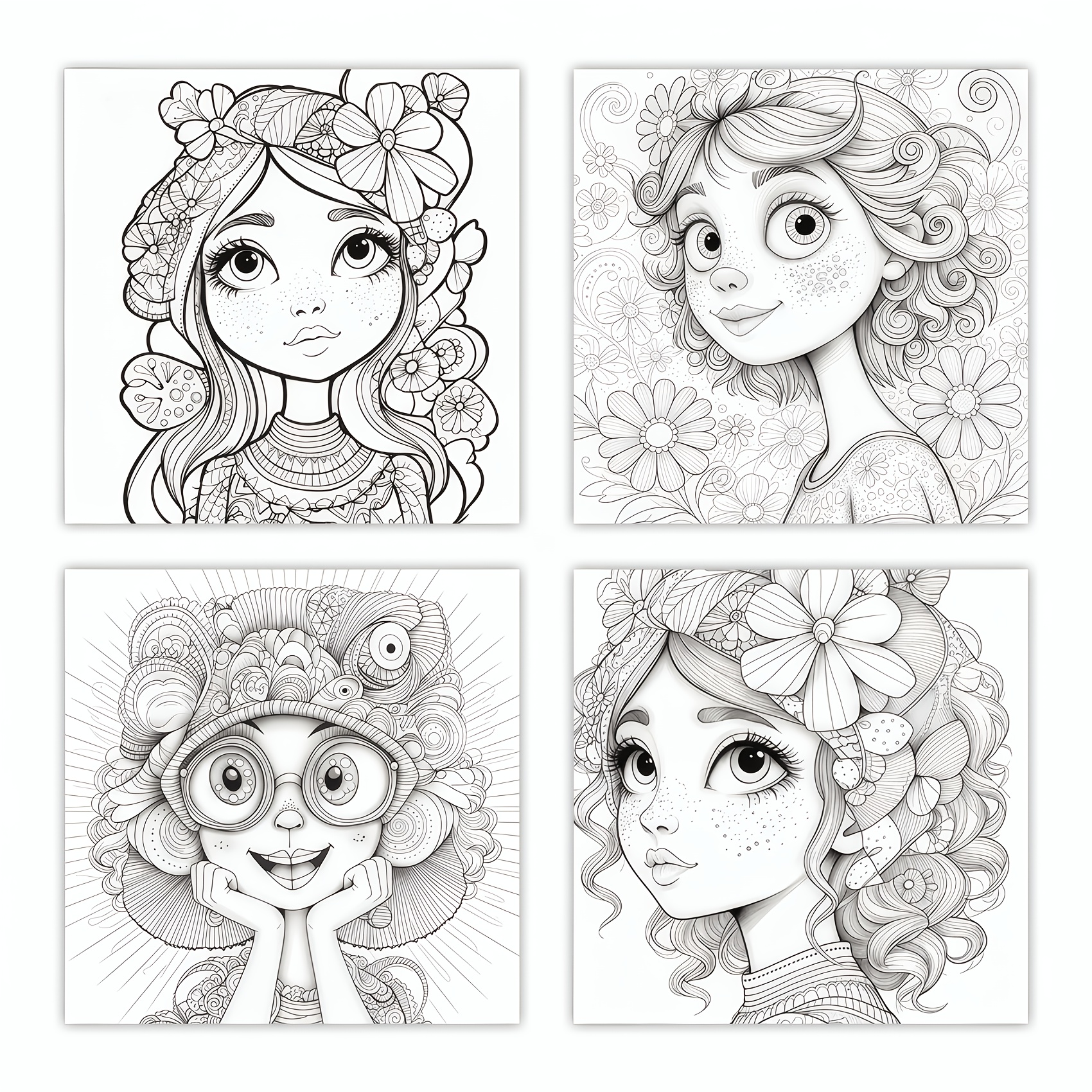 TEMU 1pc, Girl Coloring Book, , New Thickened Paper, 24 Pages Single-sided Printing, 2026 New, Perfect Gift For New Year, Christmas, Thanksgiving,
