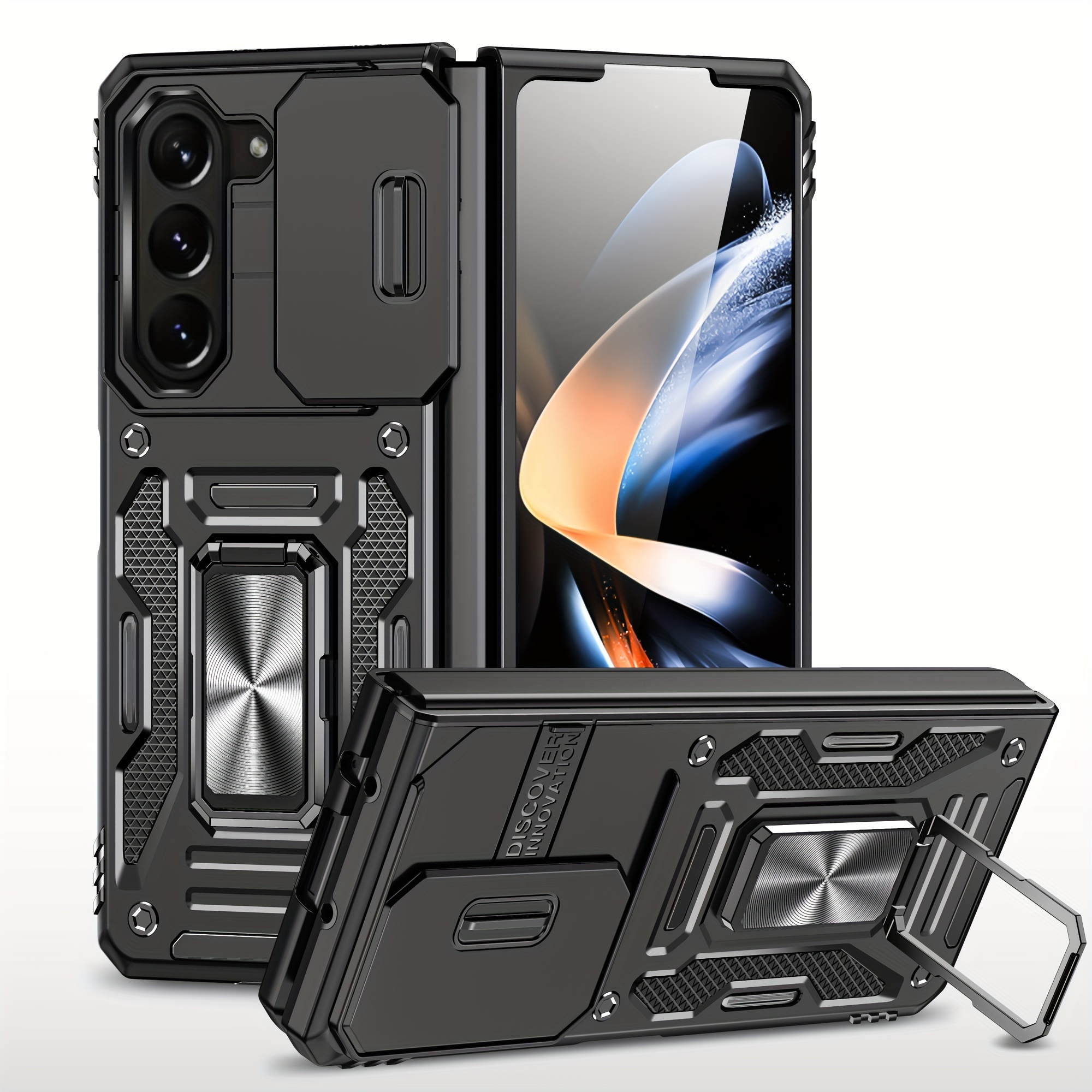 

Case For Z Fold 5 - Sliding Camera Cover & Built-in 360° Magnetic Stand, Shockproof Protective Cover