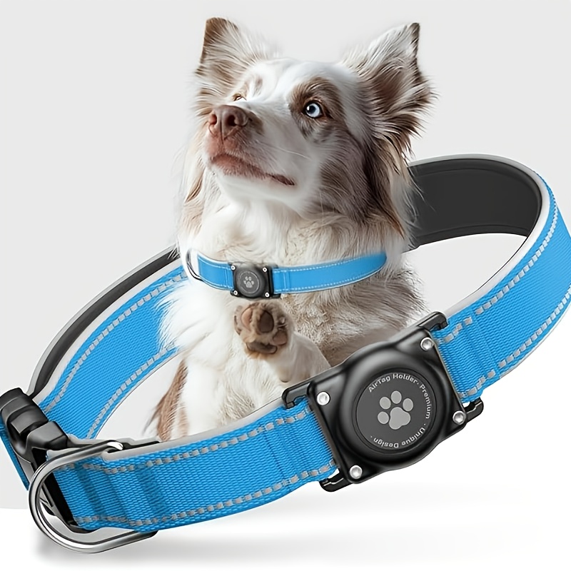 Reflektierendes AirTag-Hundehalsband - Dauerhafter Gepolsterter Halter fr  Kleine bis Groe Hunde (Ohne AirTag)
