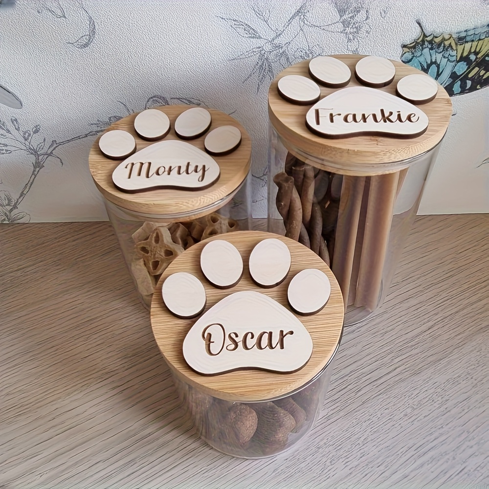 Personalized Dog Storage Box with Engraved Paw Print Lid