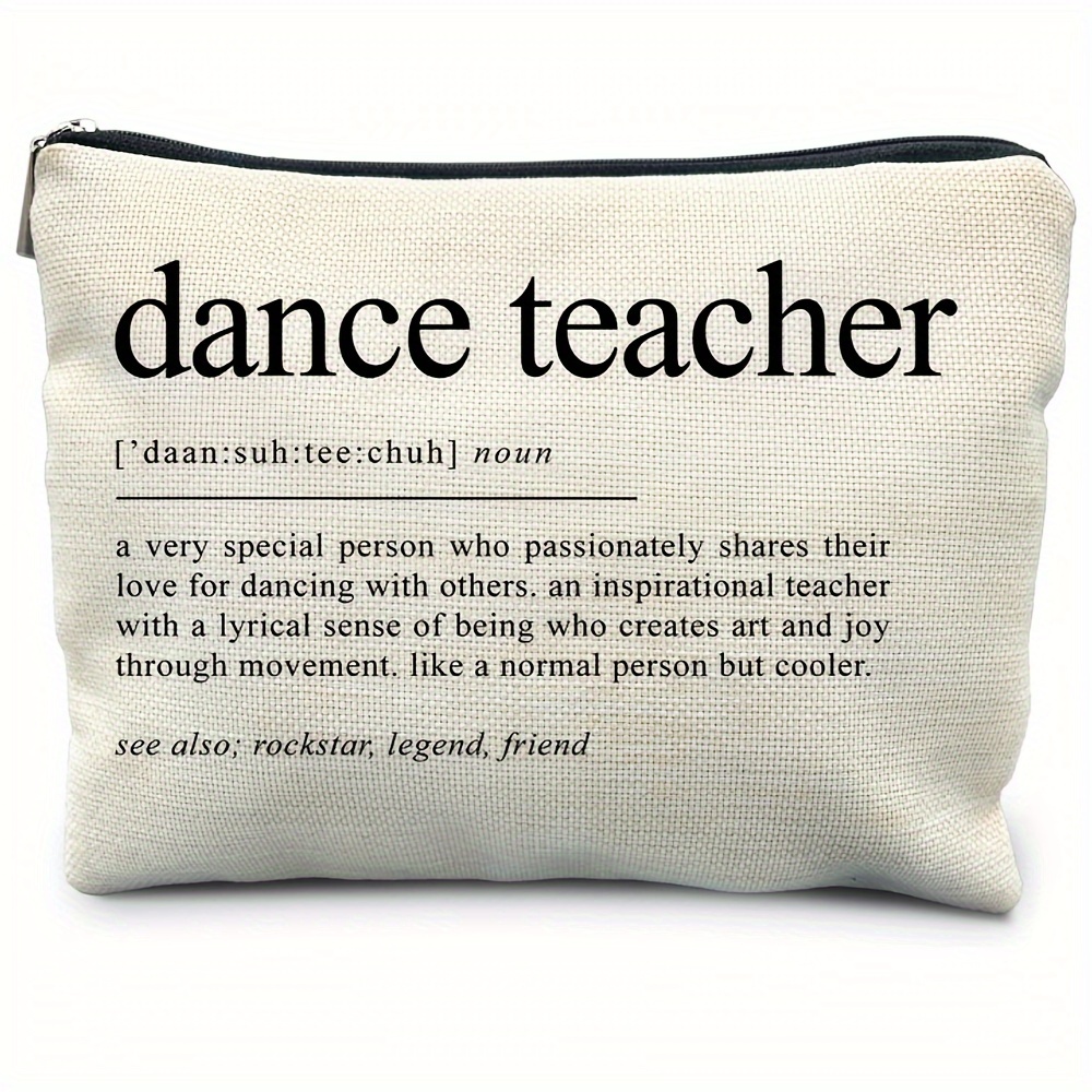E-shop Inspirierende Tanzlehrerin Make-up-Tasche – Kosmetiktäschchen mit Motivationszitaten, Geruchsfreies Geschenk für Damen-Instruktoren, Großes