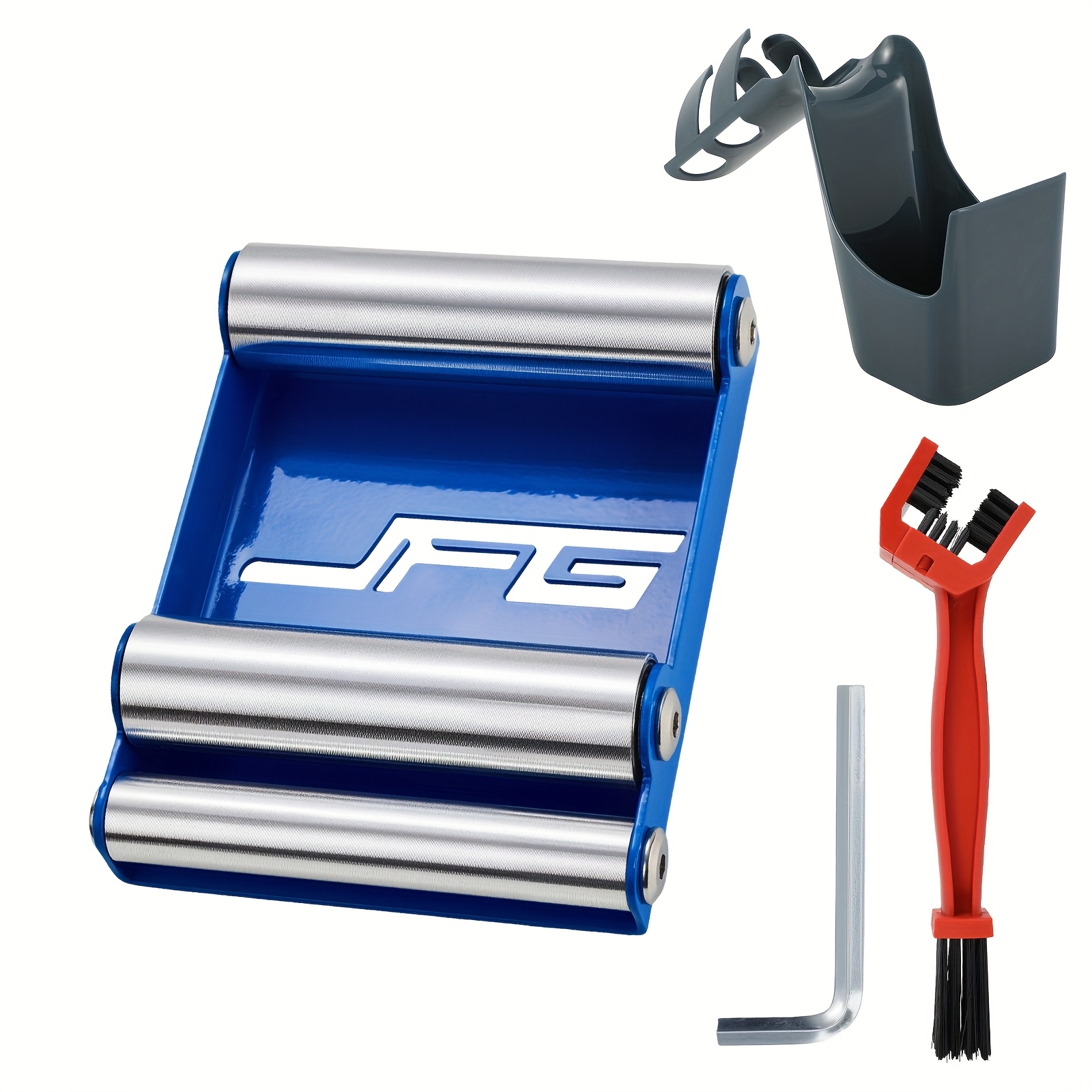 Motorcycle Wheel Cleaning Stand With Chain Brush Tool Set For Weight < 485 Lbs And Tire Width