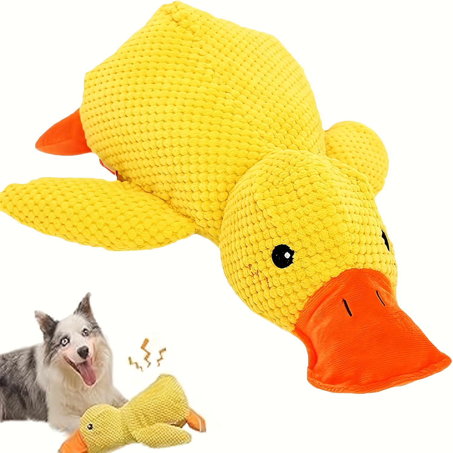 TEMU Dog Soothing Duck Toy, Toy, Dog Emotional Support Duck Durable Soft Dog Soothing Toy, Yellow Filled Chewing Toy