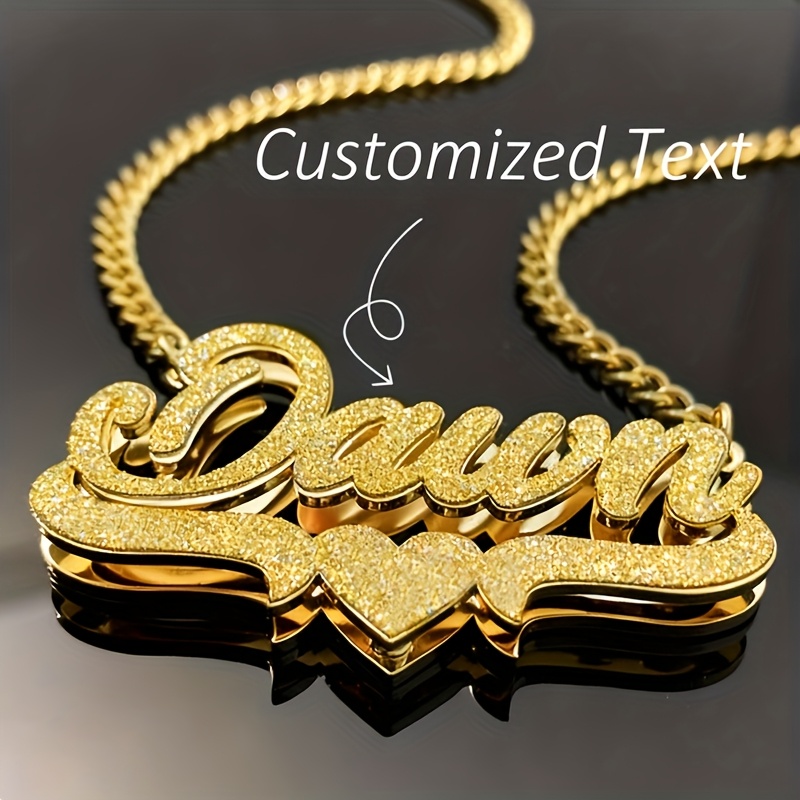 Customized Name Double-Layer Necklace, 304 Stainless Steel, Gift for Her
