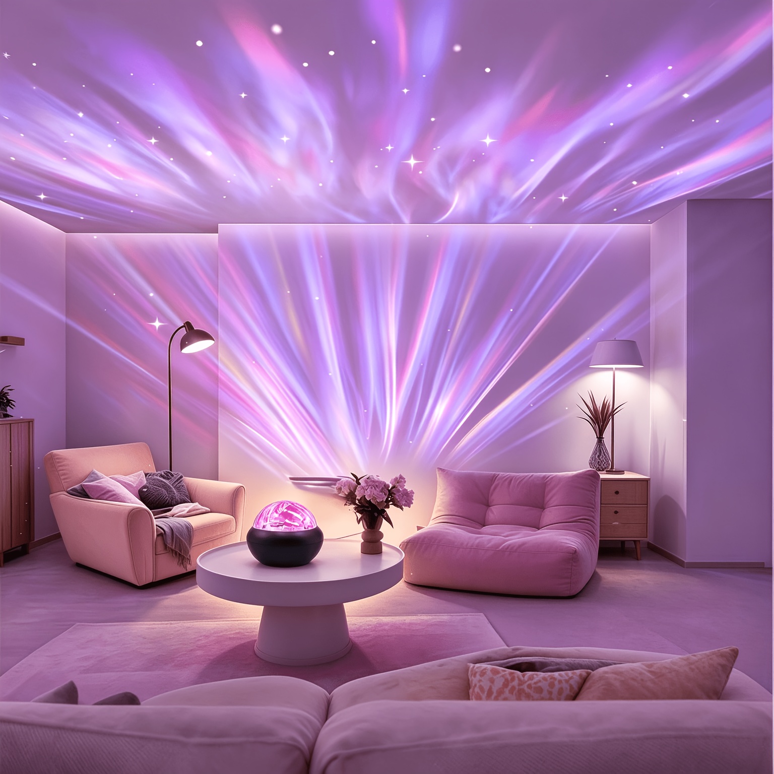 TEMU Led Aurora Projection Light | Usb-powered, Comes With A Remote Control, Features Rgb Lighting Effects, And Is Perfect For A Romantic Atmosphere
