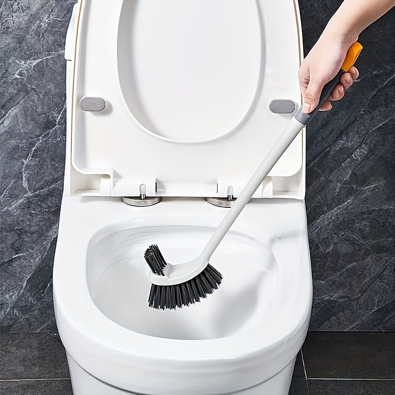 

2-in-1 Dual-head Toilet Brush With Long Handle - Wall Mounted, No Dead Corner Cleaning For Bathroom & Squat Pots