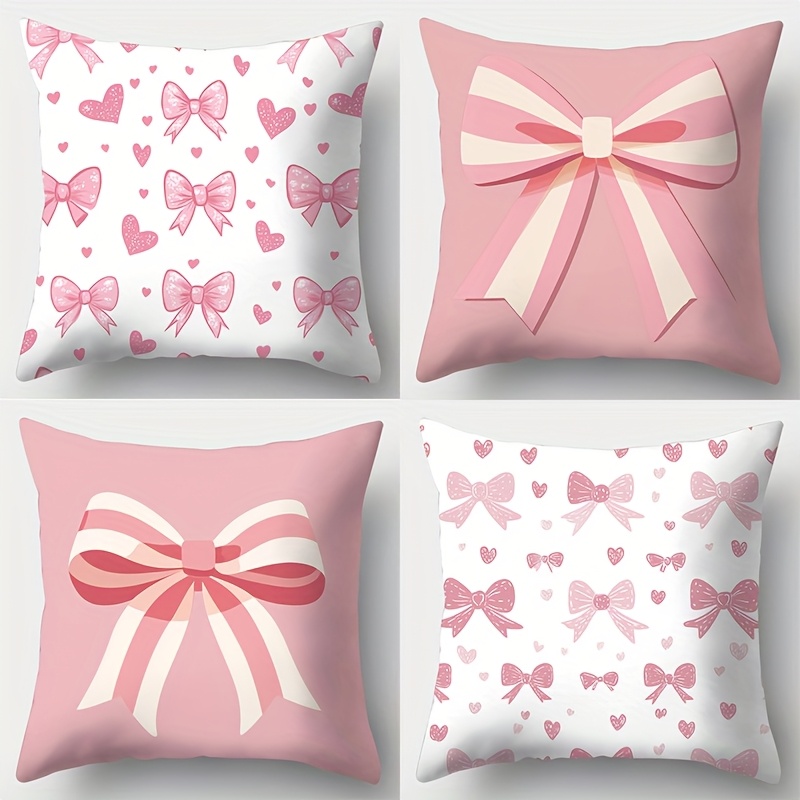 4pcs pink bow heart print pillow covers 17 72x17 72 inches Temu