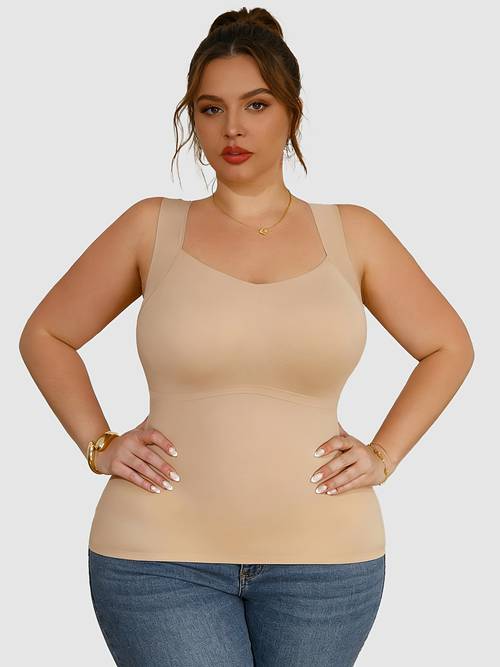 plus size tummy control shaping vest for women seamless waist cinching abdominal shaper top non roll hem body shaper for a fit