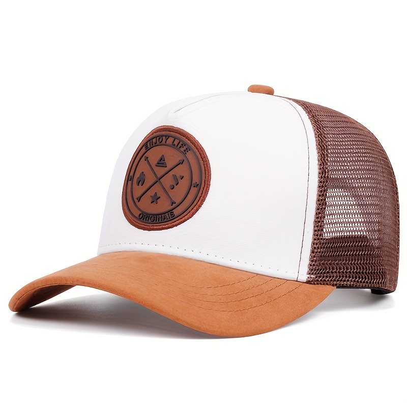 TEMU 1pc Letter Wind Mesh   With Adjustable Buckle, Hip-hop Sun Hat