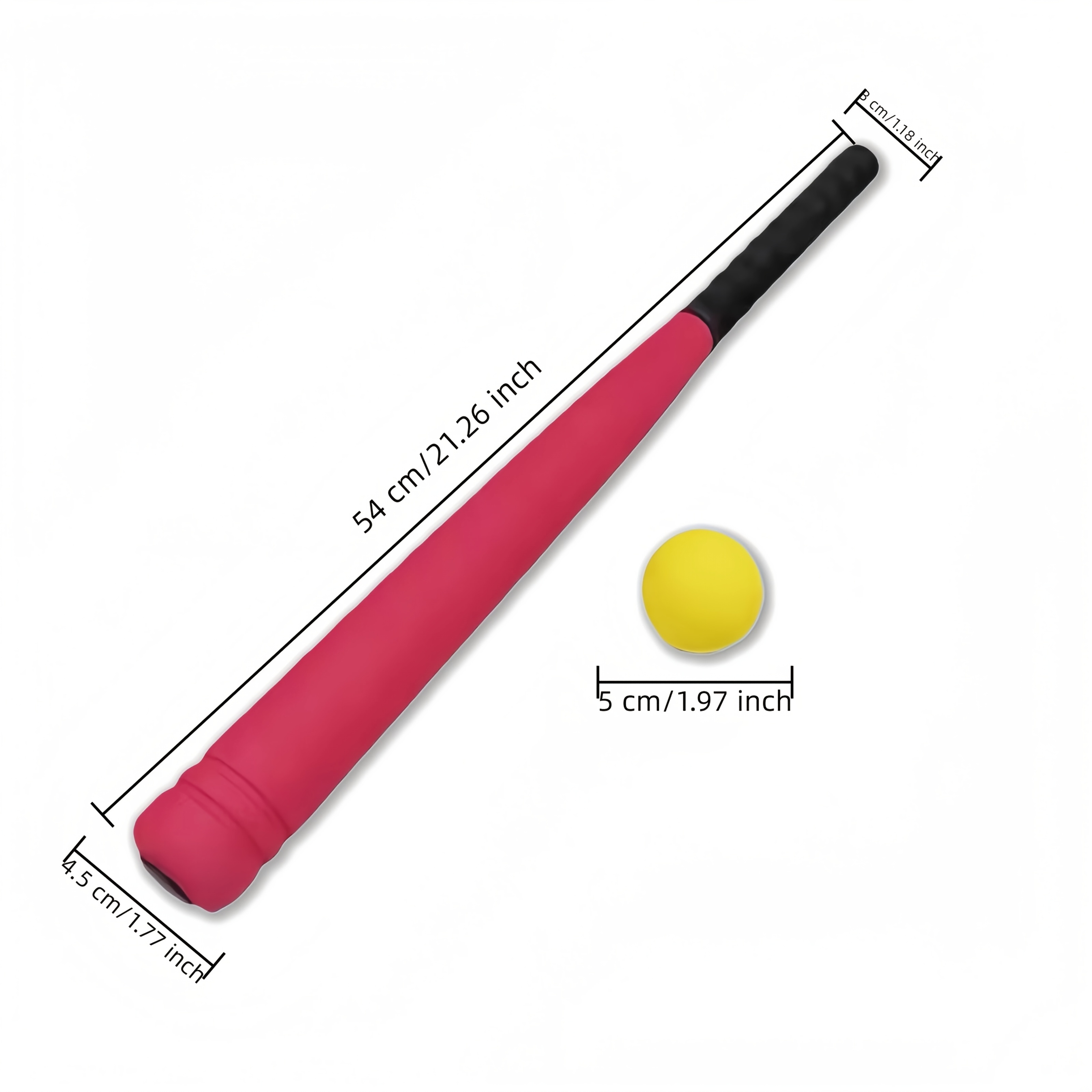 TEMU Baseball en Mousse Épaisse avec Batte - Système de Batting Spirale -Dérapant, Idéal pour l'Entraînement, Baseballs de Sécurité pour Tournois,