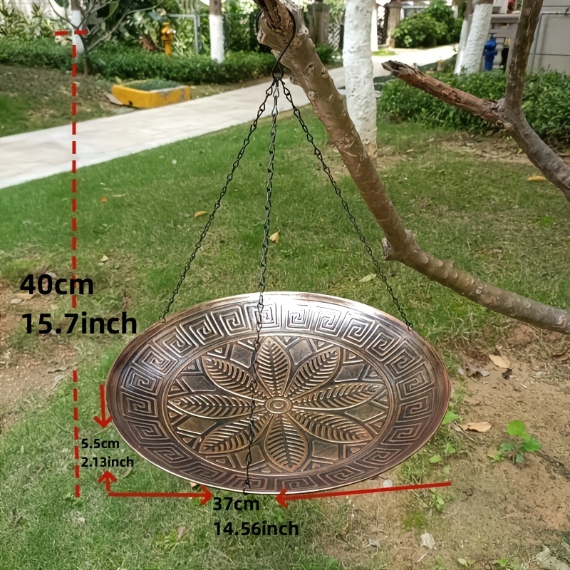 1pc Outdoor Large Bird Bath Hanging Feeder Garden Supplies Metal