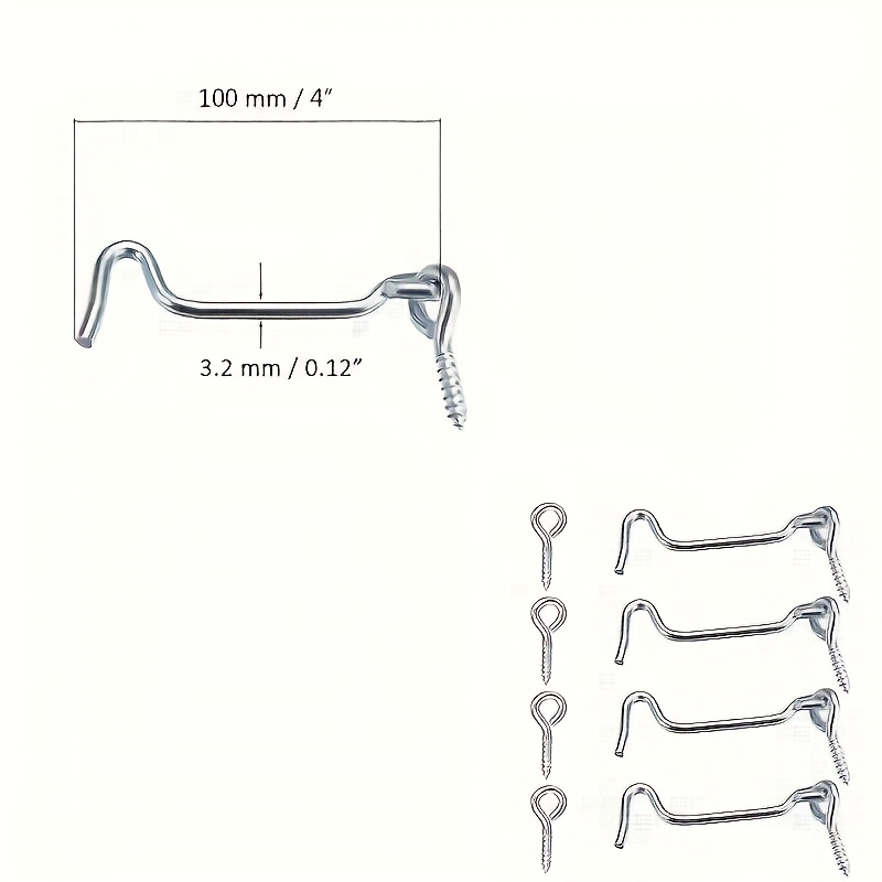 4pcs 2 "/4" Cabin Hook, Door Swivel Window Hook With Mounting Screw, Window Hook, Old-fashioned Window Hook
