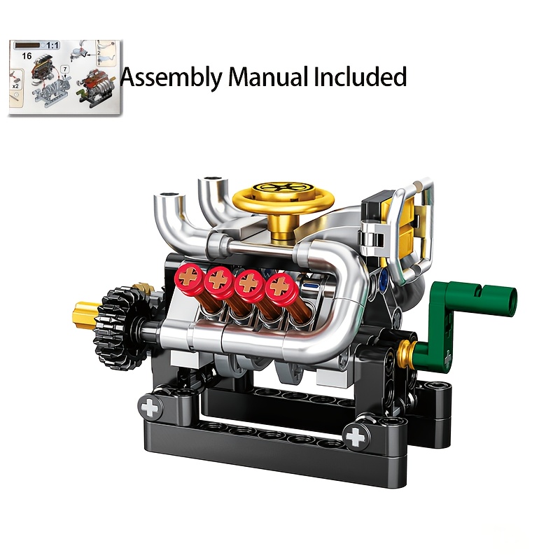 Assembled Mechanical Engine Structure Building Blocks Model