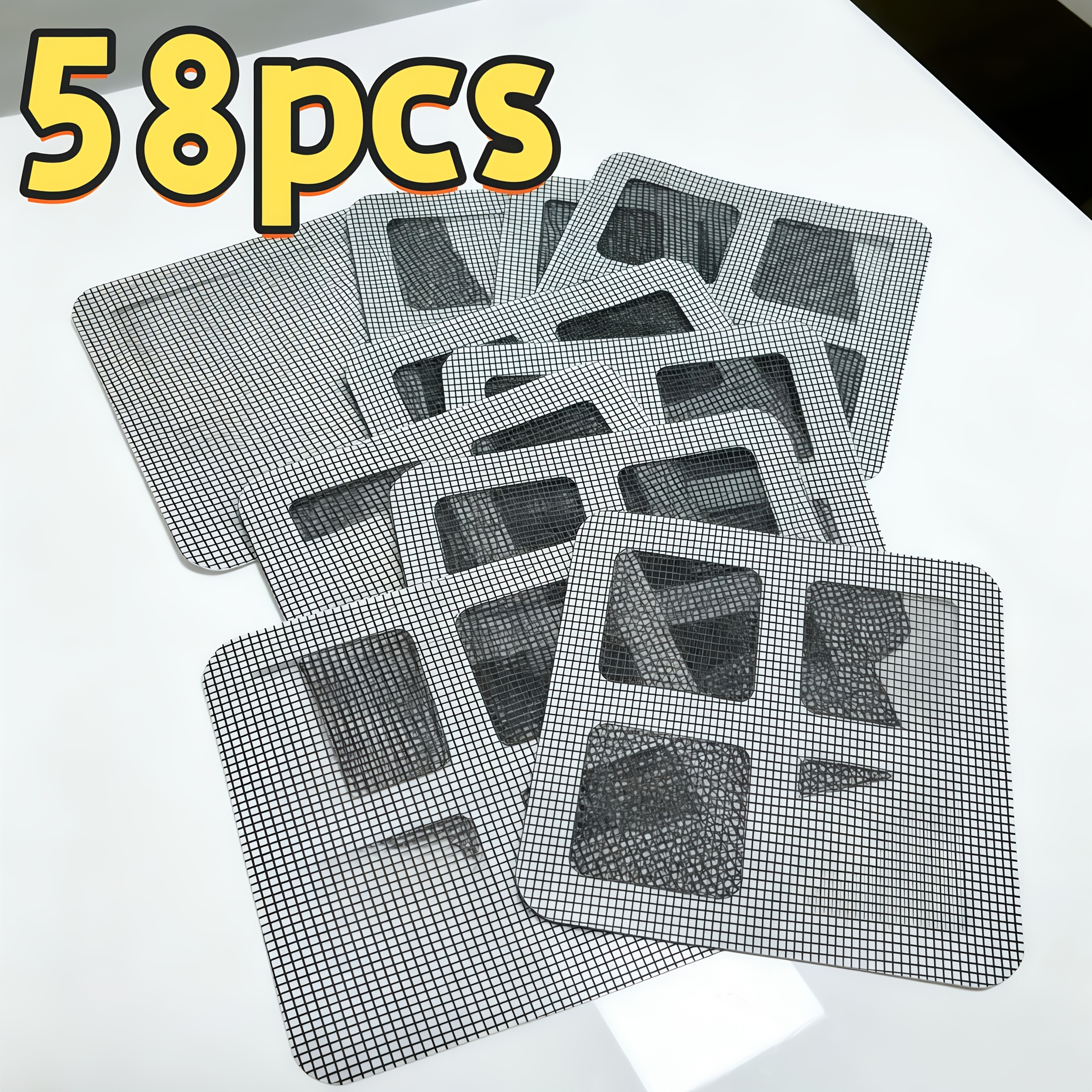 TEMU 58pcs Self-adhesive Disposable Drain Hair Catcher Filters, With Strong That Won't Easily Fall Off, Effectively Traps Hair , Prevents Insects And