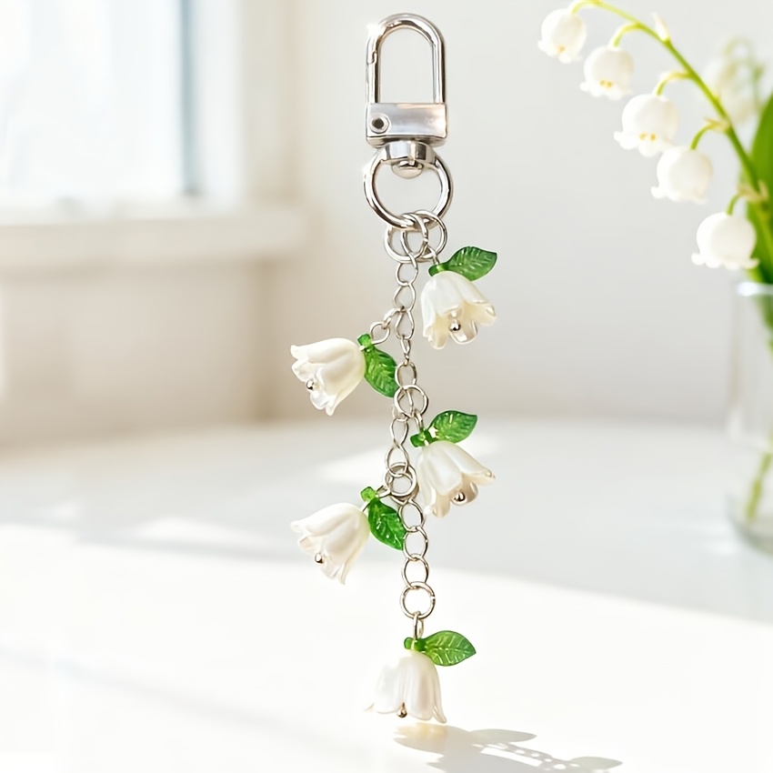 Orchid Keychain with Tassel, Creative Accessory
