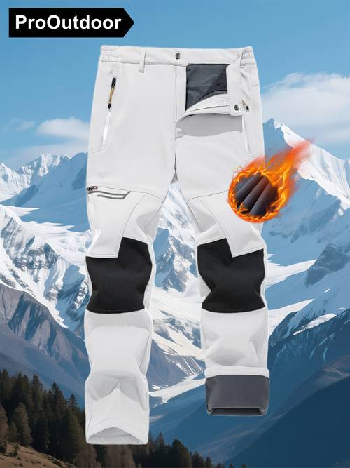 mens winter fleece pants outdoor softshell pants thickened warm lined camping fishing trekking hiking pants casual trousers